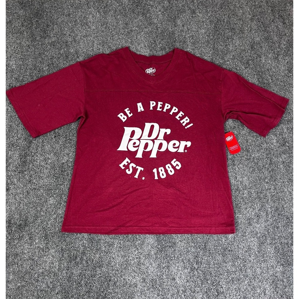 NWT Dr Pepper Be a Pepper Women's Red Short Sleeve T shirt 100% Cotton Size M
